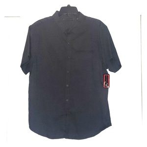 Dark Grey Short Sleeve Button Up Shirt